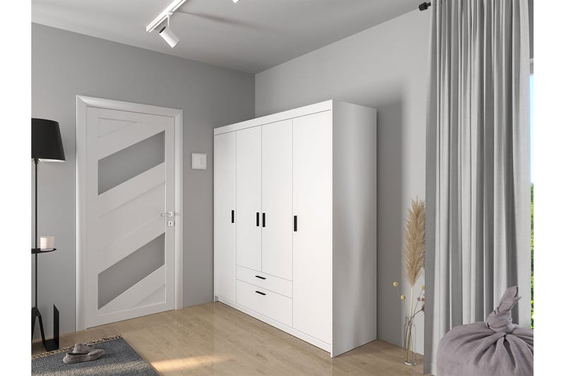 Norrbyn Garderob 53x190x176,3 cm - Vit - Förvaring - Klädförvaring - Garderob & garderobssystem