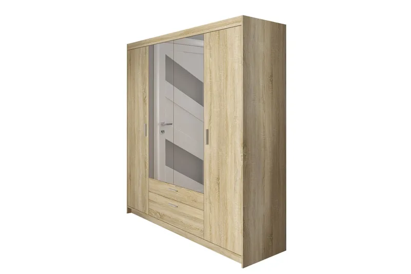 Norrbyn Garderob med Spegel 53x190x176,3 cm, Sonomaek