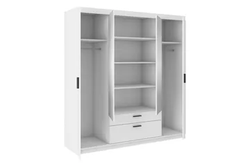 Norrbyn Garderob med Spegel 53x190x176,3 cm - Vit - Förvaring - Klädförvaring - Garderob & garderobssystem