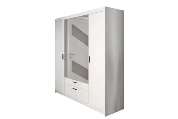 Norrbyn Garderob med Spegel 53x190x176,3 cm - Vit - Förvaring - Klädförvaring - Garderob & garderobssystem
