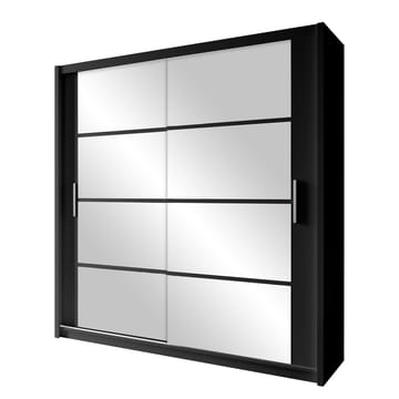 Norrebon Garderob med spegel 160x215 cm - svart - Förvaring - Klädförvaring - Garderob & garderobssystem