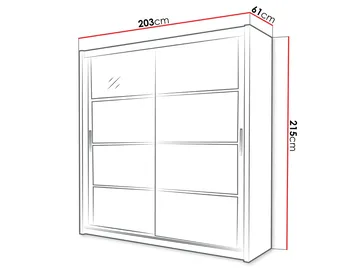 Norrebon Garderob med spegel 203x215 cm - svart - Förvaring - Klädförvaring - Garderob & garderobssystem