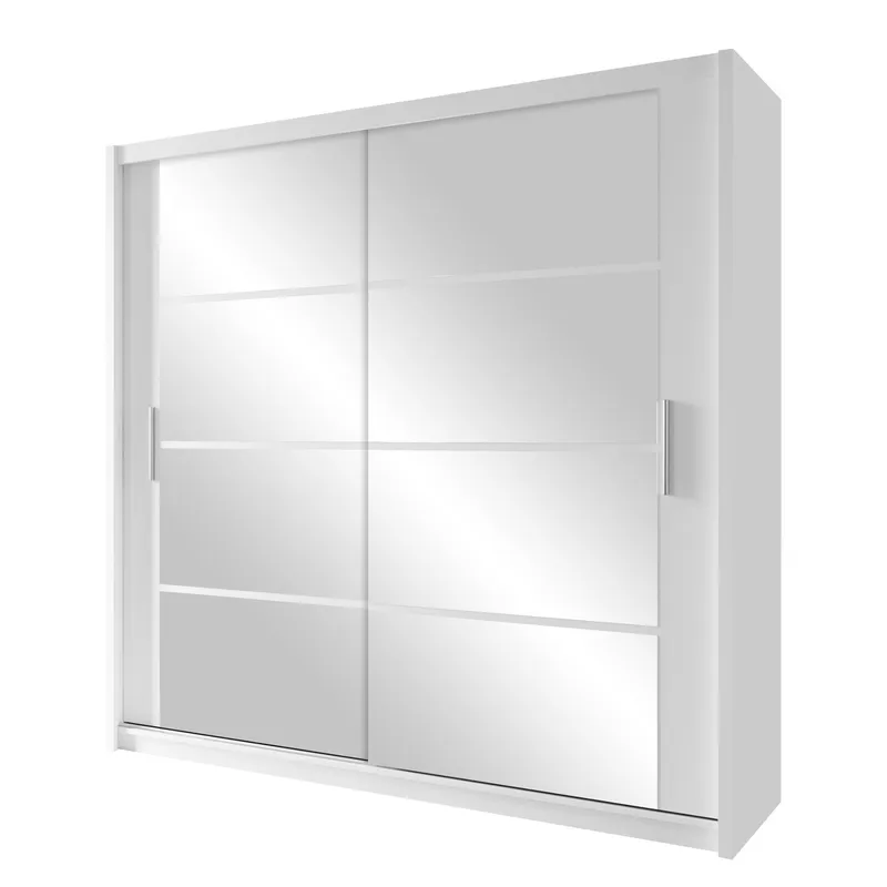 Norrebon Garderob med spegel 203x215 cm, vit