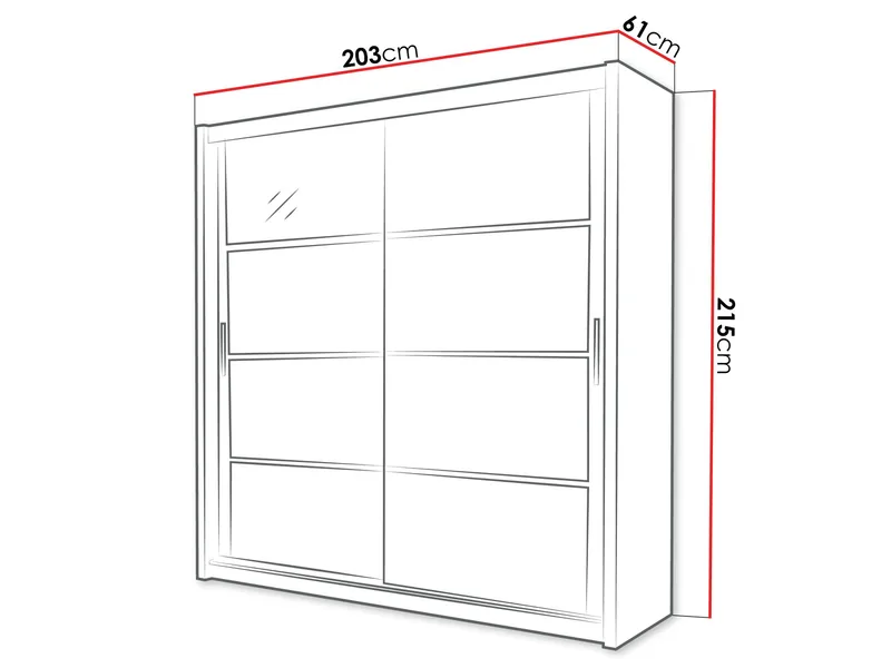 Norrebon Garderob med spegel 203x215 cm - vit - Förvaring - Klädförvaring - Garderob & garderobssystem