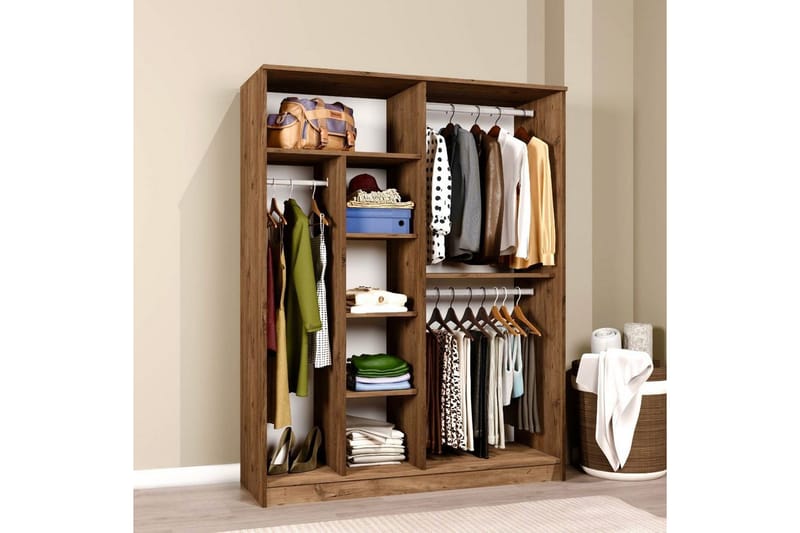 Olera Garderob 140x180 cm - Natur - Förvaring - Klädförvaring - Garderob & garderobssystem - Klädskåp & fristående garderob