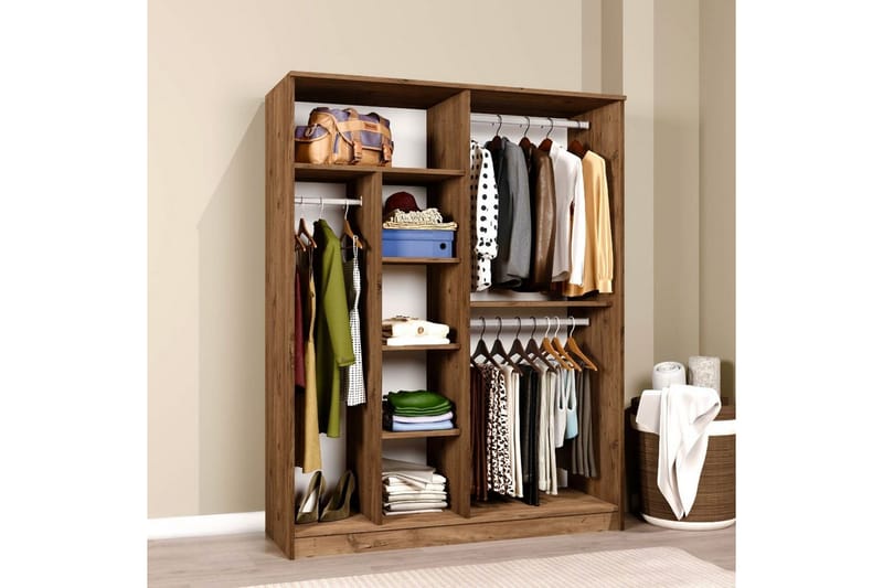 Olera Garderob 140x180 cm - Natur - Förvaring - Klädförvaring - Garderob & garderobssystem