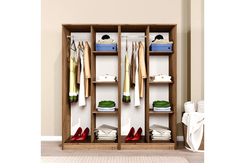 Olera Garderob 160x180 cm - Natur - Förvaring - Klädförvaring - Garderob & garderobssystem - Klädskåp & fristående garderob