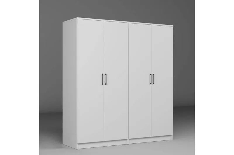 Olera Garderob 160x180 cm - Vit - Förvaring - Klädförvaring - Garderob & garderobssystem - Hörngarderob