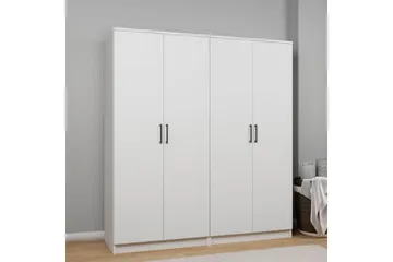 Olera Garderob 160x180 cm - Vit - Förvaring - Klädförvaring - Garderob & garderobssystem - Klädskåp & fristående garderob