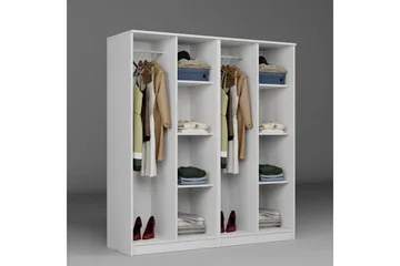 Olera Garderob 160x180 cm - Vit - Förvaring - Klädförvaring - Garderob & garderobssystem - Klädskåp & fristående garderob