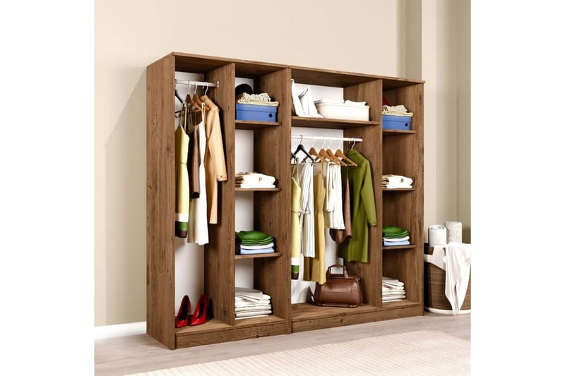 Olera Garderob 200x180 cm - Natur - Förvaring - Klädförvaring - Garderob & garderobssystem