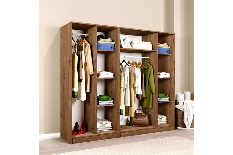 Olera Garderob 200x180 cm - Natur - Förvaring - Klädförvaring - Garderob & garderobssystem