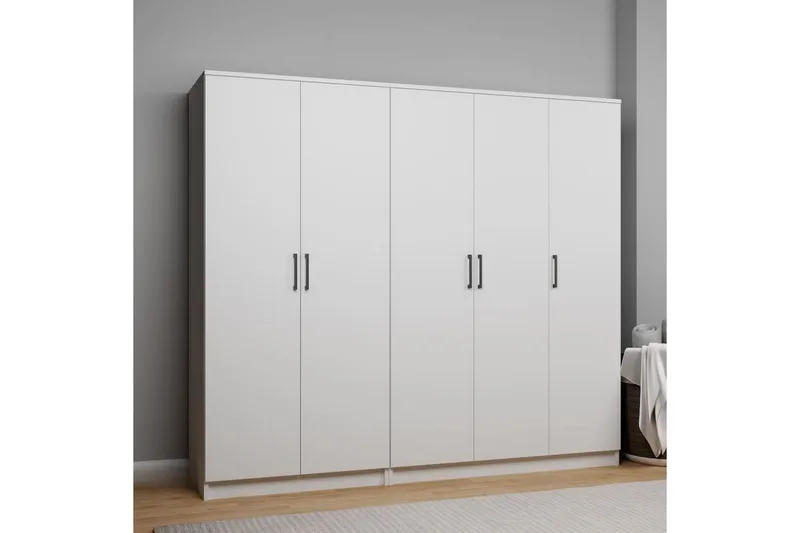 Olera Garderob 200x180 cm - Vit - Förvaring - Klädförvaring - Garderob & garderobssystem