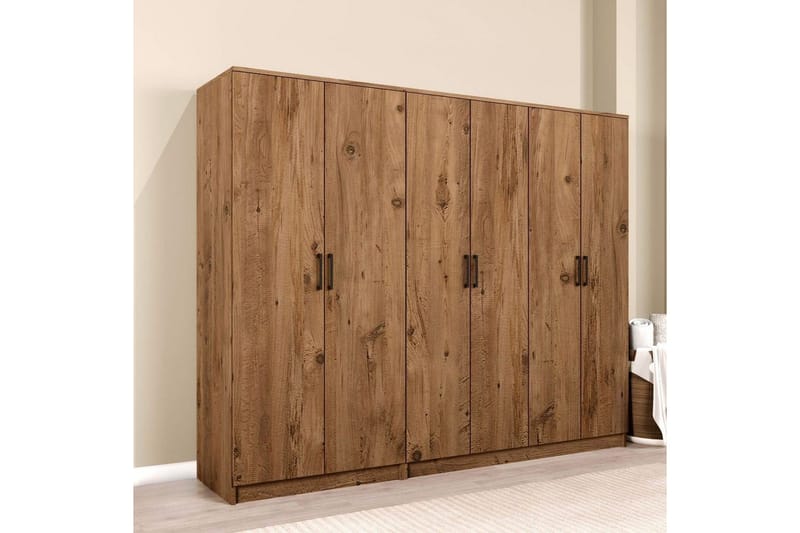 Olera Garderob 220 cm i Ljust Trä - Natur - Förvaring - Klädförvaring - Garderob & garderobssystem