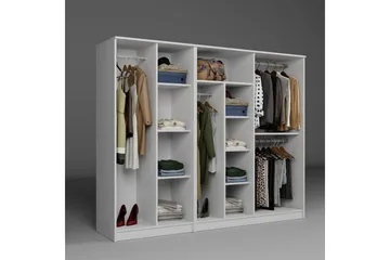 Olera Garderob 220x180 cm - Vit - Förvaring - Klädförvaring - Garderob & garderobssystem