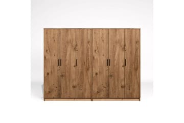 Olera Garderob 240 cm i Ljust Trä - Brun - Förvaring - Klädförvaring - Garderob & garderobssystem