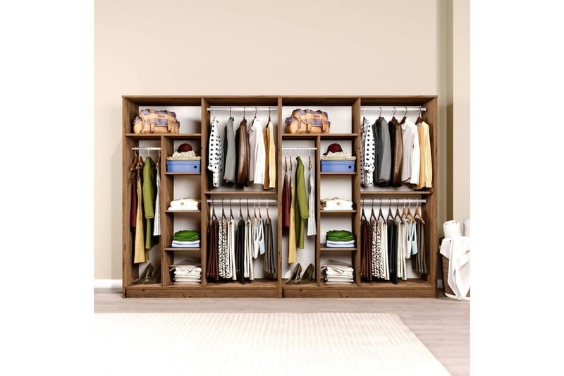 Olera Garderob 280x180 cm - Natur - Förvaring - Klädförvaring - Garderob & garderobssystem