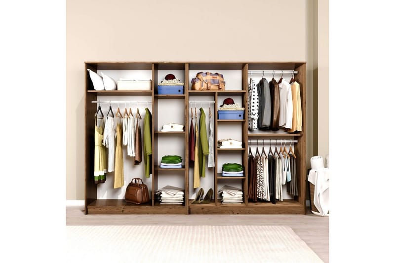 Olera Garderob 280x180 cm - Natur - Förvaring - Klädförvaring - Garderob & garderobssystem