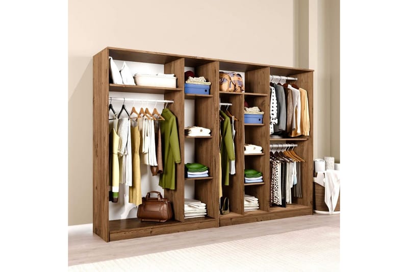 Olera Garderob 280x180 cm - Natur - Förvaring - Klädförvaring - Garderob & garderobssystem