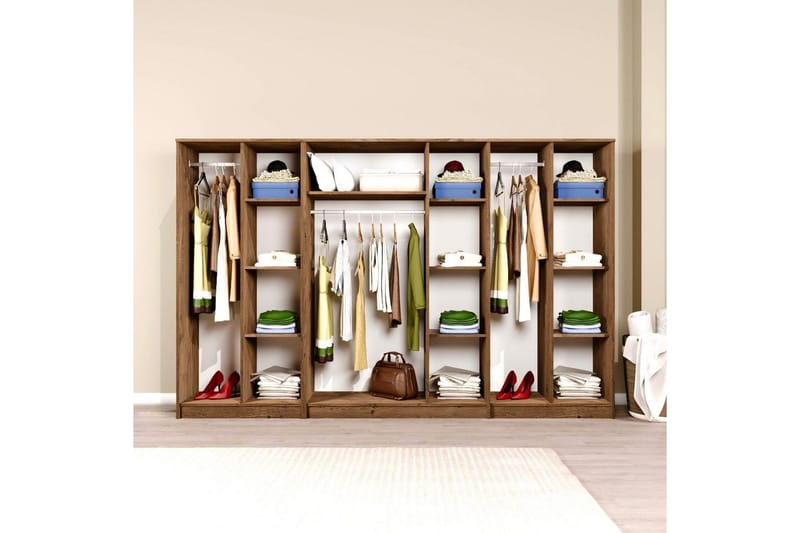 Olera Garderob 280x180 cm - Natur - Förvaring - Klädförvaring - Garderob & garderobssystem - Klädskåp & fristående garderob