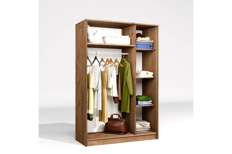 Olera Garderobsskåp 120x180 cm - Natur - Förvaring - Klädförvaring - Garderob & garderobssystem