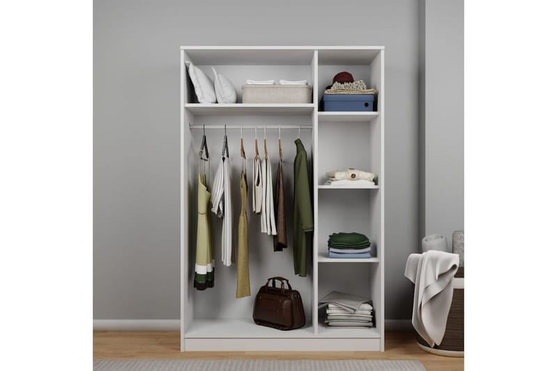 Olera Garderobsskåp 120x180 cm - Vit - Förvaring - Klädförvaring - Garderob & garderobssystem - Hörngarderob