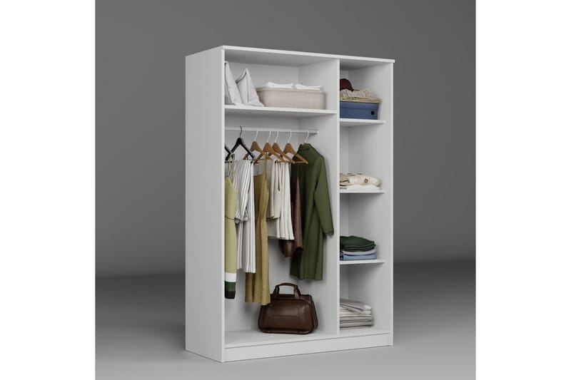 Olera Garderobsskåp 120x180 cm - Vit - Förvaring - Klädförvaring - Garderob & garderobssystem - Klädskåp & fristående garderob