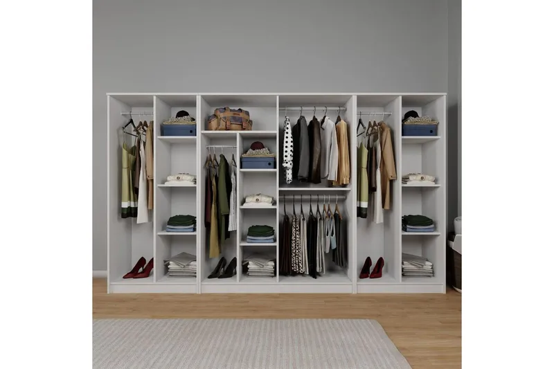 Olera Garderobsskåp 300x180 cm - Vit - Förvaring - Klädförvaring - Garderob & garderobssystem - Hörngarderob