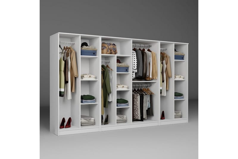 Olera Garderobsskåp 300x180 cm - Vit - Förvaring - Klädförvaring - Garderob & garderobssystem - Hörngarderob