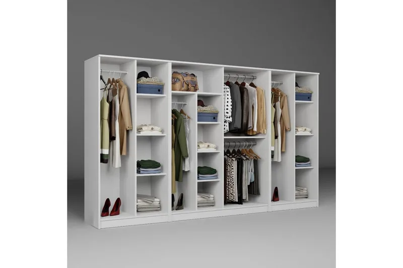 Olera Garderobsskåp 300x180 cm - Vit - Förvaring - Klädförvaring - Garderob & garderobssystem - Klädskåp & fristående garderob