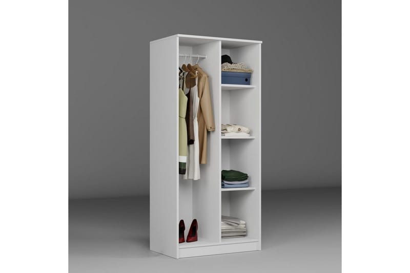 Olera Garderobsskåp 80x180 cm - Vit - Förvaring - Klädförvaring - Garderob & garderobssystem - Hörngarderob