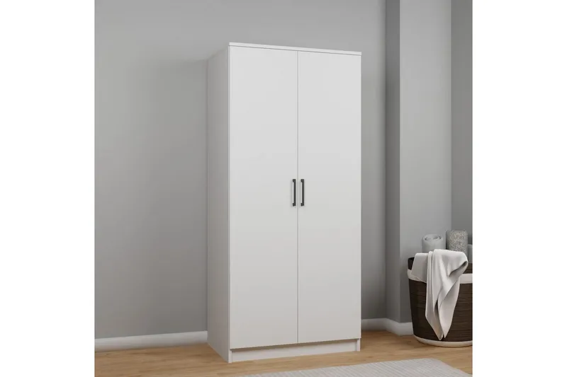 Olera Garderobsskåp 80x180 cm - Vit - Förvaring - Klädförvaring - Garderob & garderobssystem - Hörngarderob