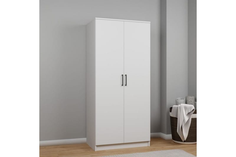 Olera Garderobsskåp 80x180 cm - Vit - Förvaring - Klädförvaring - Garderob & garderobssystem - Klädskåp & fristående garderob