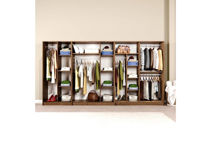 Olera Hörngarderob 340x180 cm - Natur - Förvaring - Klädförvaring - Garderob & garderobssystem