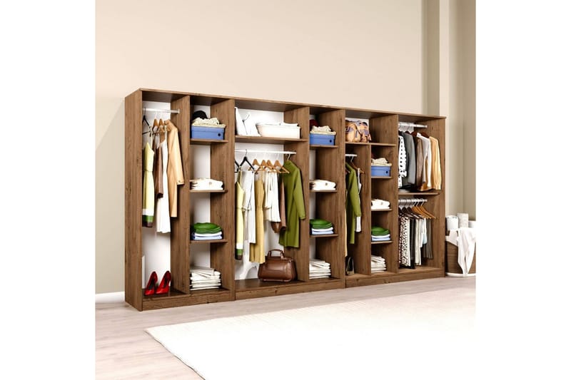 Olera Hörngarderob 340x180 cm - Natur - Förvaring - Klädförvaring - Garderob & garderobssystem