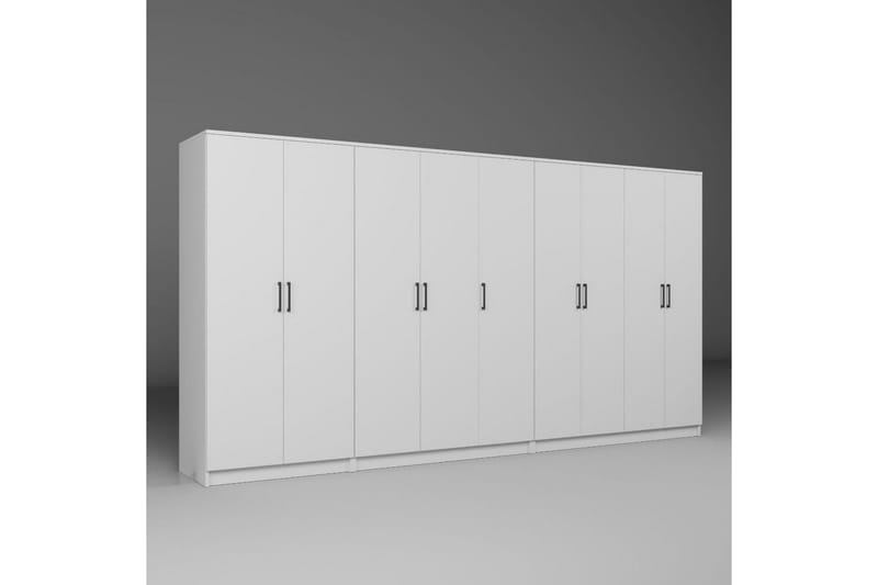 Olera Hörngarderob 340x180 cm - Vit - Förvaring - Klädförvaring - Garderob & garderobssystem - Klädskåp & fristående garderob