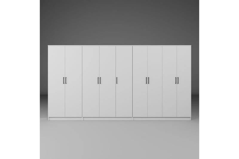 Olera Hörngarderob 340x180 cm - Vit - Förvaring - Klädförvaring - Garderob & garderobssystem - Klädskåp & fristående garderob