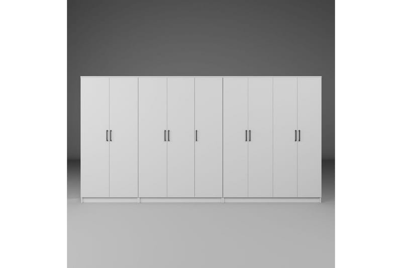 Olera Hörngarderob 340x180 cm - Vit - Förvaring - Klädförvaring - Garderob & garderobssystem - Klädskåp & fristående garderob