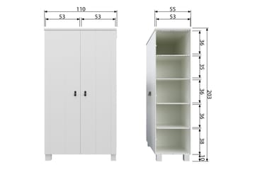 Ollerz Garderob 111 cm i Målat Trä - Vit - Förvaring - Klädförvaring - Garderob & garderobssystem