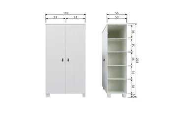 Ollerz Garderob 55x111 cm - Vit - Förvaring - Klädförvaring - Garderob & garderobssystem
