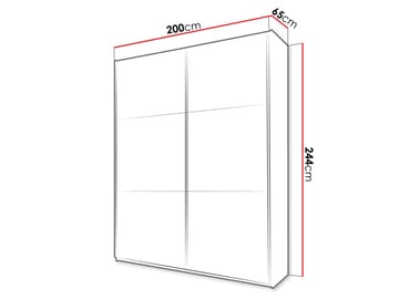 Olvik Garderob med Spegel 200x244 cm - Beige - Förvaring - Klädförvaring - Garderob & garderobssystem