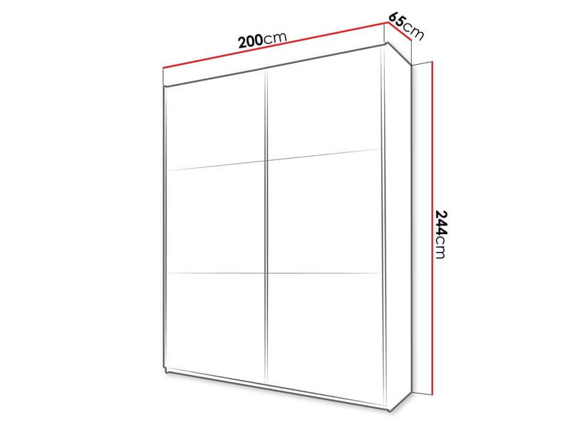 Olvik Garderob med Spegel 200x244 cm - Beige - Förvaring - Klädförvaring - Garderob & garderobssystem