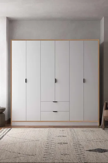 Olyros Garderob 190x182 cm - Vit - Förvaring - Klädförvaring - Garderob & garderobssystem - Klädskåp & fristående garderob