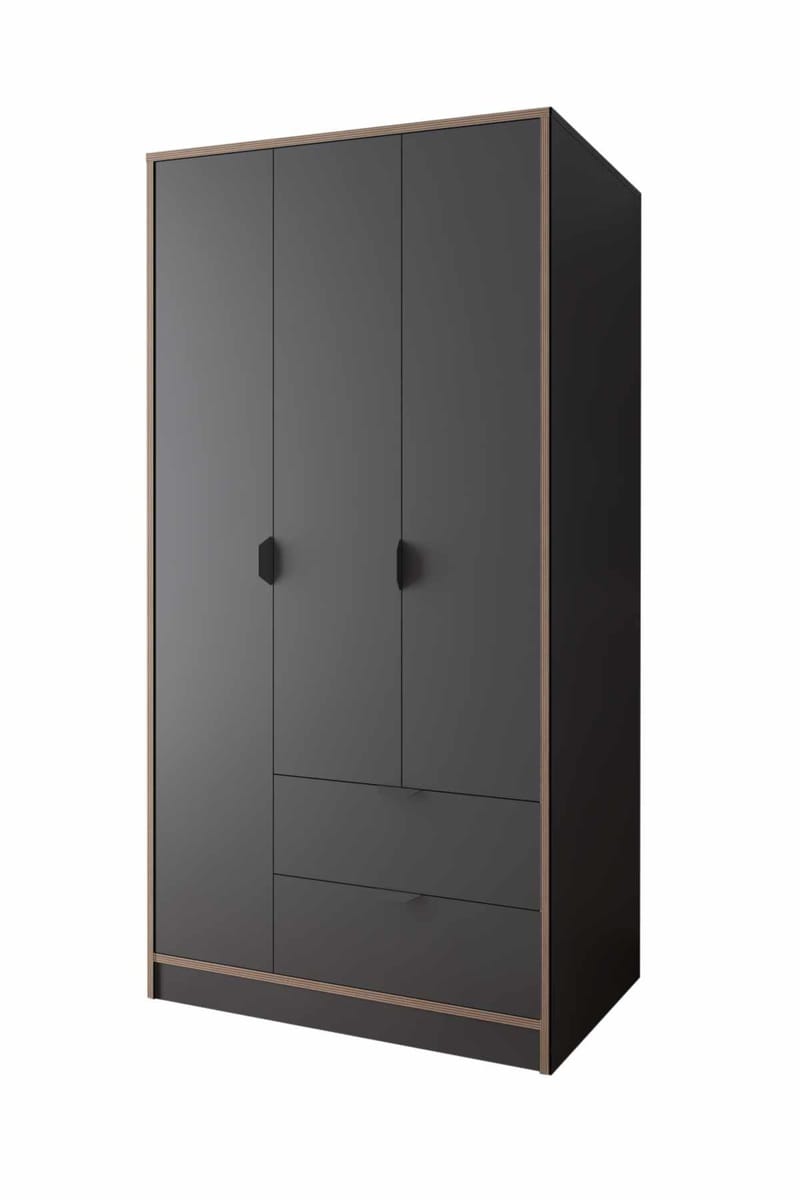 Olyros Garderob 97x182 cm - Antracit - Förvaring - Klädförvaring - Garderob & garderobssystem - Klädskåp & fristående garderob