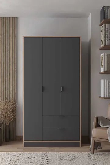 Olyros Garderob 97x182 cm - Antracit - Förvaring - Klädförvaring - Garderob & garderobssystem - Klädskåp & fristående garderob