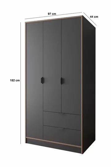 Olyros Garderob 97x182 cm - Antracit - Förvaring - Klädförvaring - Garderob & garderobssystem - Klädskåp & fristående garderob