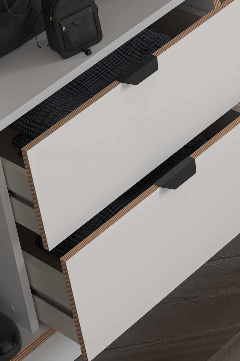 Olyros Garderob 97x182 cm - Vit - Förvaring - Klädförvaring - Garderob & garderobssystem - Klädskåp & fristående garderob