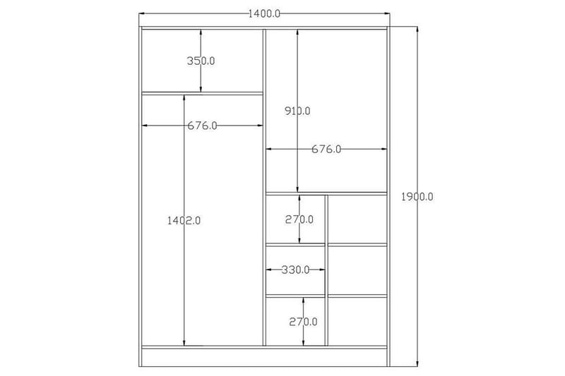 Olyven Garderob 140x190 cm - Matt Vit - Förvaring - Klädförvaring - Garderob & garderobssystem