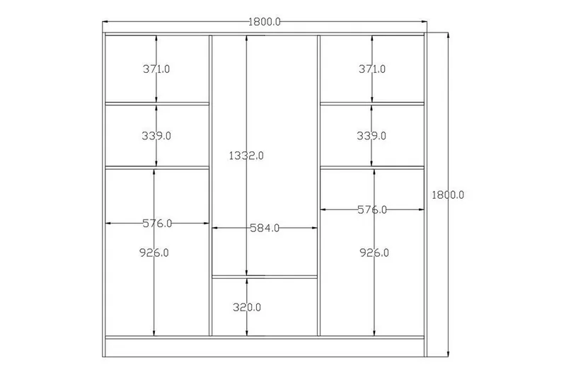 Omrin Garderob 180x180 cm - Matt Vit - Förvaring - Klädförvaring - Garderob & garderobssystem