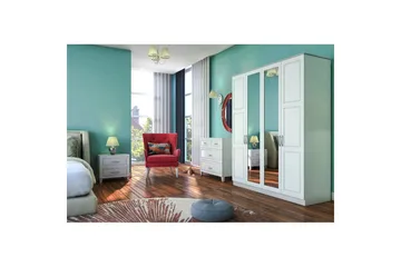 Orlenis Garderob 140x184 cm - Matt Vit - Förvaring - Klädförvaring - Garderob & garderobssystem